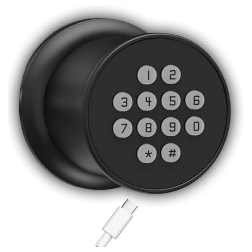 Keyless Entry Door Knob,Smart Knob Unlock by Passcode,Exterior Door Lock with Keypad,Security Door Lock Electronic Door Knob for Home Office Bedroom Hotel Apartment,Black