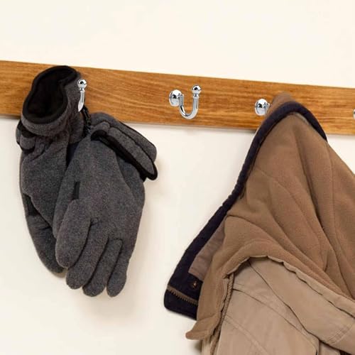 Curtain Tie Back Hooks Silver, Heavy Duty U-Shaped Metal Curtain Holdbacks, Wall Mounted Chrome Decorative Drapery Curtain Hooks for Tie Backs Fixings for Curtains Clothes Coat (Grey-4 Pcs) - Image 6