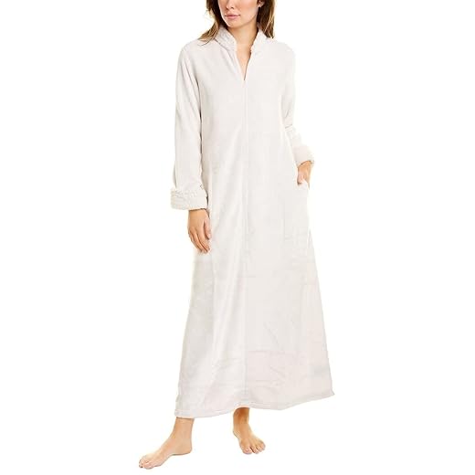 Natori Women's Plush Sherpa Zip Lounger, Bone, Large