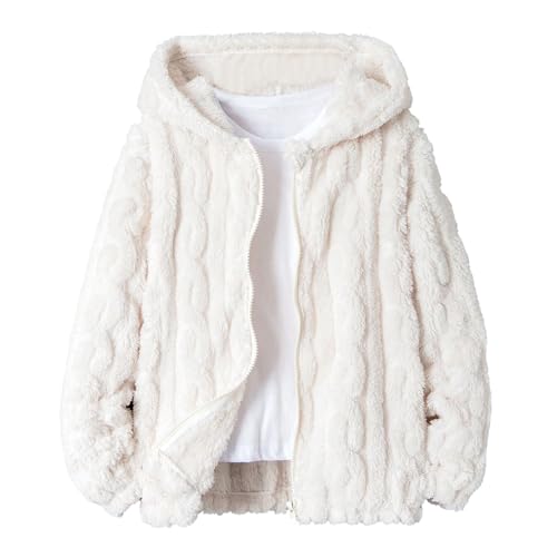 Hoodie Sweatshirt for Girls Autumn Winter Jacket Zip-Up Long Sleeve Casual Loose Outwear Coat 8-12 Years