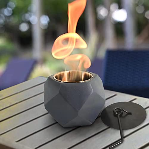 Romway Tabletop Fire Pit, Fire Pit Small, Concrete Table Top Fire Pit, Personal Fireplace For Indoor And Outdoor Use. #TOP3