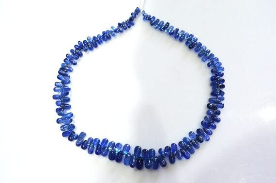 Kyanite smooth polished tear drops briolettes perle bleue kyanite drops 13"