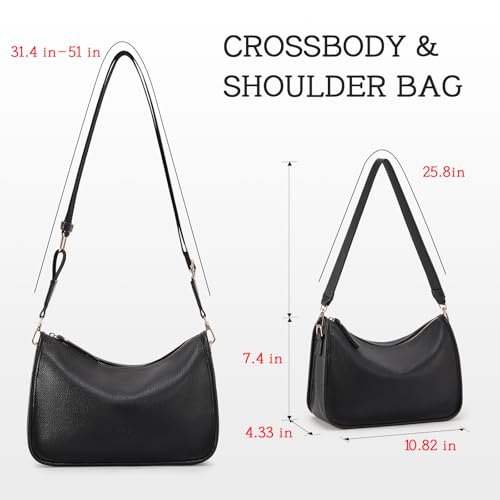 HKCLUF Crossbody Bags Purses for Women Trendy,Vegan Leather Medium Crossbody Purse,Shoulder Bag with 2PCS Adjustable Strap4