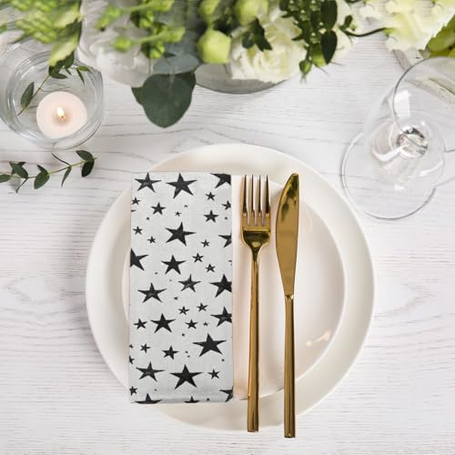 Servilletas de Tela Estrella Negra Minimalista Set x6 20x20 in miniatura 5