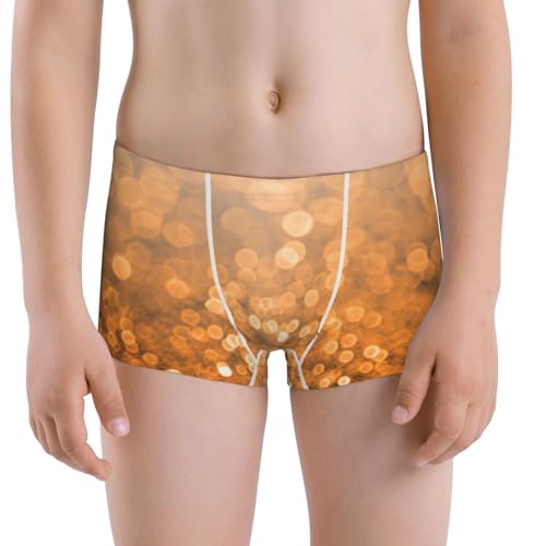 Boys' Cotton Boxer Brief Soft Underwear-Sparkling Orange And Black