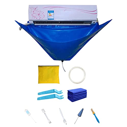 RTEY Acondicionador de Aire de Limpieza Cubierta, 10/12 Piezas Kit de Limpieza AC para Montaje en Pared Impermeable, climatizador para el hogar, Limpieza Tapa Antipolvo con Manguera de Agua