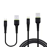 Micro USB Cable Reversible, Quick Charger Cable USB 2.0 Android Charging Cord Sync & Charging TPE Cable for Android, Samsung, Kindle, HTC, Xbox, PS4, Smart phones and More 2-Pack(4ft & 0.65ft, Black)