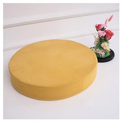 Coussin de chaise rond jaune velours housse lavable multi-taille