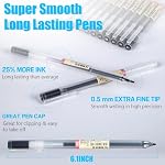 Stylos de Gel Noir Premium, [0.5mm] Stylos à point extra fin en écriture lisse stylos à bille pour bureau japonais fournitures scolaires (12 Boîtes)