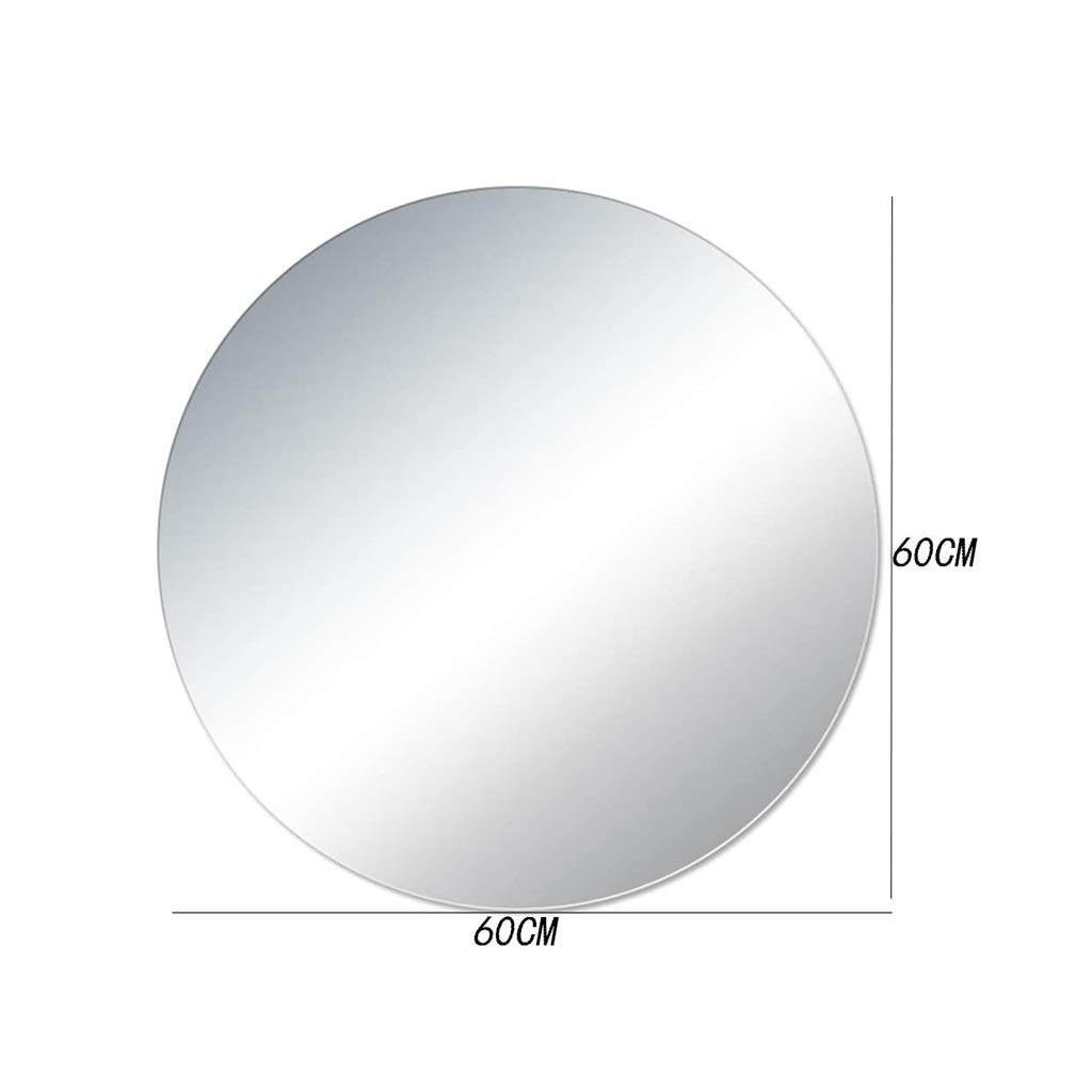Specchio Espejo de baño Redondo a prueba de explosiones, de pared, sin perforaciones, 40 x 40/50 x 50/60 x 60/70 x 70 cm, Simple (Tamaño: 70 cm) (60 cm)