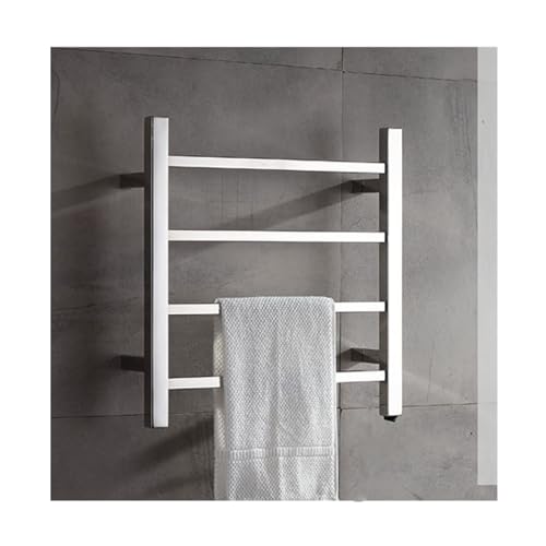 Toallero calefaccionado de pared plateado ideal para optimizar baños pequeños 2