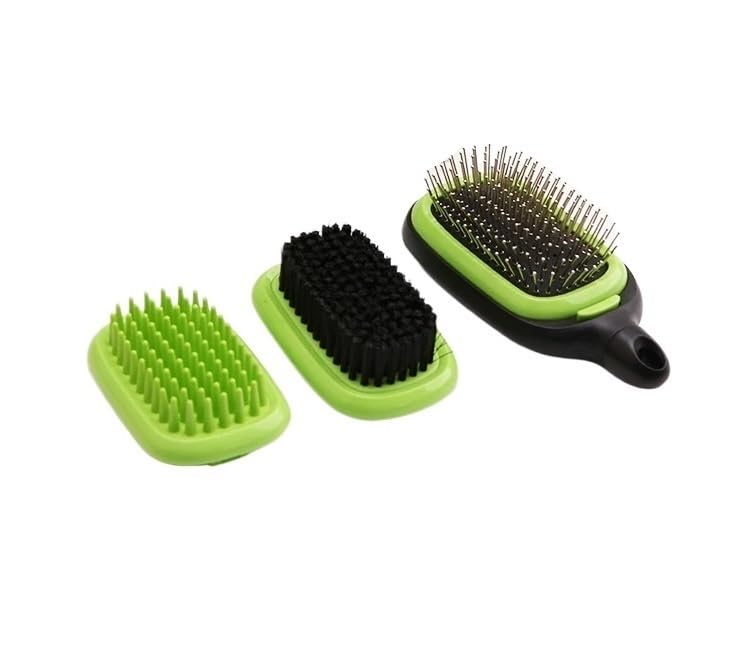 3-in-1 doppelseitige abnehmbare Haustier-Zupfbürste, Hundepflege-Set, Nadelkamm, Fellkamm, Massage for Hunde und Katzen