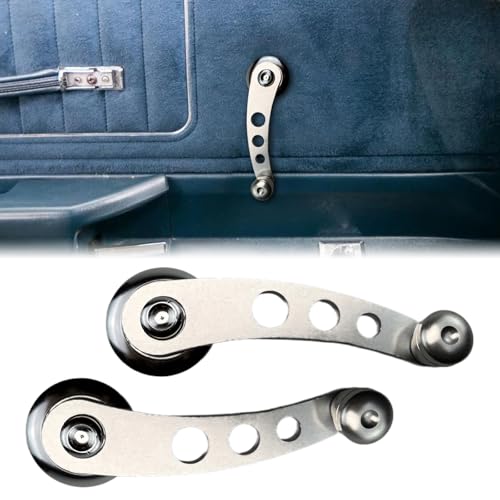 Flylin 2Pcs Car Window Crank Handle, Aluminum Billet Car Wagon Door Window Winder with Hex Wrench and Screws, Window Riser Winder Crank Replacement Fit for Classic Car (Silver) by Flylin - Image 2