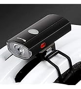 WASAGA 2 in 1 Bike Light USB Rechargeable Cycling Helmet Headlight Waterproof Bicycle Headlight T...