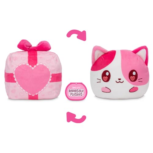 Image of TeeTurtle Reversible Cat Valentine's Day 4 Inch Flip Plush