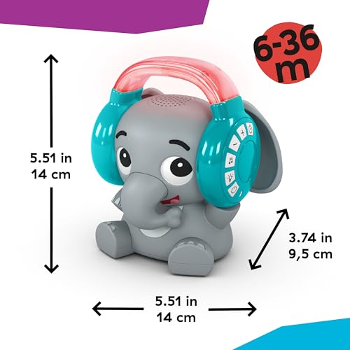 Image of Baby Einstein Earl The Elephant Bluetooth Soother Sound Machine for Sleep, Stream Music and Color-Changing Night Light, Infant to Toddler