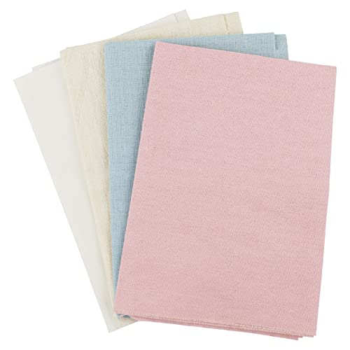 4 pezzi di tessuto per ricamo, in lino naturale per punto croce, materiale per realizzare indumenti, artigianato e decorazioni fai da te, 4 colori, 50 x 50 cm