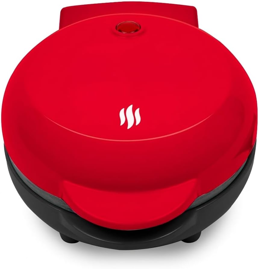 550-Watt Red Pancake Griddle - Each Cooking Surface Is 5-inches Wide - Providing Quick, Efficient And Consistent Results. The Nonstick Surface Easily Wipes Clean