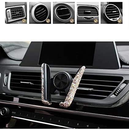 Best Bling Rhinestone Crystal Convenient Mini Car Dash Air Vent Automatic ADJUSTABLE Phone Holder (Silver)