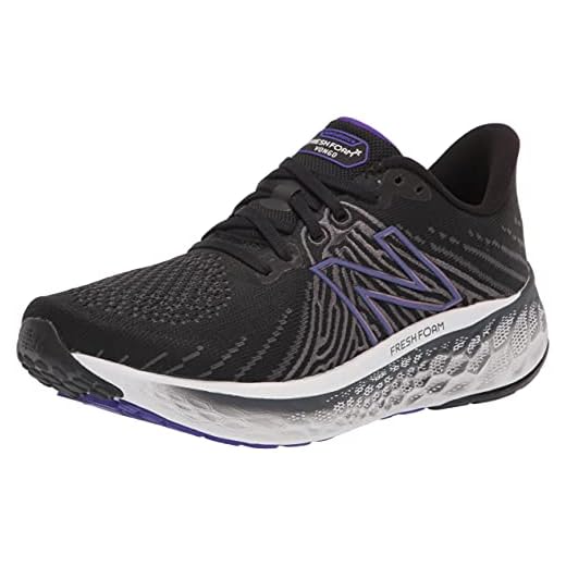 New Balance Men's Fresh Foam X Vongo V5 Running Shoe, Black/Deep Violet, 10.5