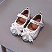Summer and Autumn Fashion Girls Casual Shoes Solid Color Bow Pearls Strap Flat Girls Snow Boots (Silver, 18-24 Months)