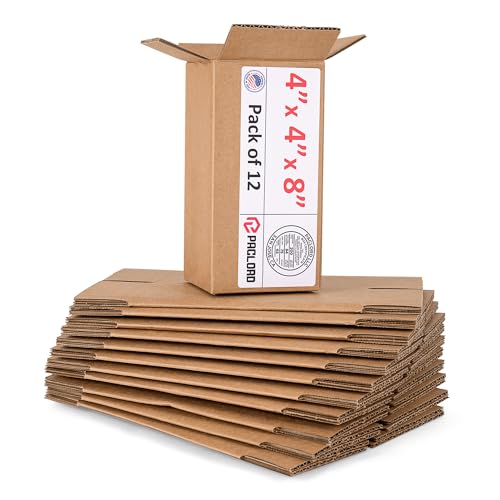 Image of Tall Cardboard Boxes 4 inchL x 4 inchW x 8 inchH (Pack of 12) - USA-Made Packing Boxes for Moving, Shipping, or Storage - USPS, UPS, FedEx Approved - Professional Packing Supplies for Moving | USA-Made Packing Boxes for Moving, Shipping, or Storage - USPS, UPS, FedEx Approved - Professional Packing Supplies