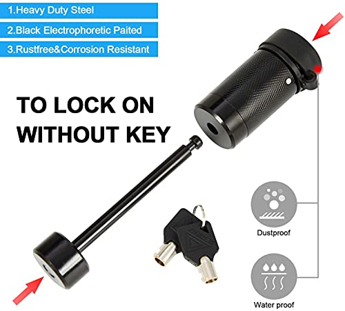 Metoware Trailer Tongue Coupler Lock 1/4" Dia, 3-1/2" Span, Trailer Hitch Lock For Latch-Type Coupler, Black Trailer Pin Lock For Towing Trailer Rv Car Boat Truck (1 Pack) #TOP2