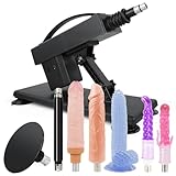 ANNGEOK Sexmaschine für Frauen Sexmaschine mit 3xlr Aufsatz Fickmaschine Sexspielzeug für die Sie Solo Fickle Maschine Frauen Extrem Sex 7 Zubehör inklusive Saugnapf Automatische Sextoy (Black)