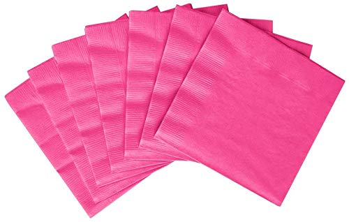 Serviettes de table boisson Amscan rose vif pour éviter les taches de verre