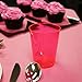 Party Essentials Hard Plastic 10-Ounce Party Cups and Tall Tumblers, Neon Pink, 25-Count