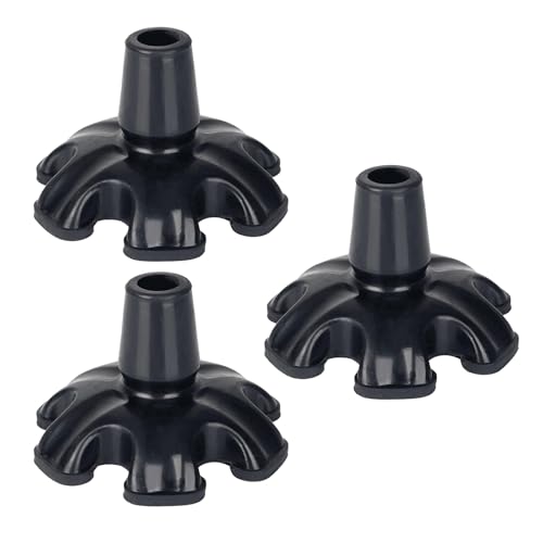 Walking Cane Tips 3/4 inch Heavy Duty,Quad Cane Tips,Rubber Foot for Cane,Replacement Feet for Canes,Cane Bottom Rubber 3/4 Self Standing Cane Tip for Crutch,Base for Walking Cane, Pack of 3