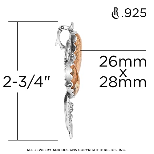 American West Jewelry Sterling Silver Women's Pendant Enhancer Choice of Gemstone Color Naja Design3