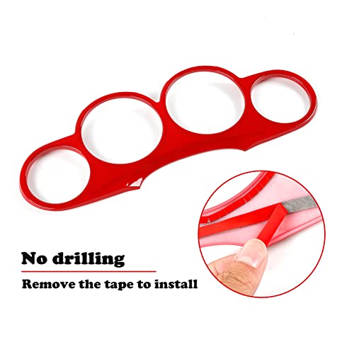 Cherocar For Dodge Challenger Dashboard Cover Dash Board Panel Trim Frame Interior Accessories For 2009-2014 Dodge Challenger (Red) #TOP3