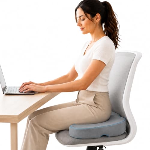 Image of Wonder Care Orthopedic Coccyx Cusion | High Density Memory Foam for Back Pain, Sciatica, Tailbone Relief | 2 Years Warranty (Velvet Cover, 70Kg)