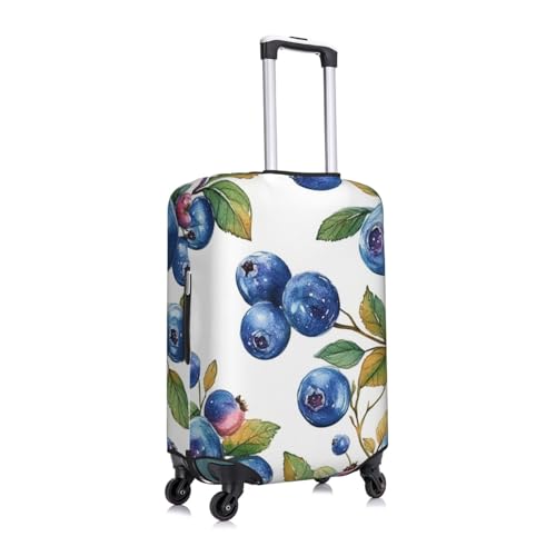 Blueberry And Leaves Print Suitcase Covers Protectors, Luggage Covers For 18~32" Suitcase, Accessories Washable Elastic Luggage Protective Cover3