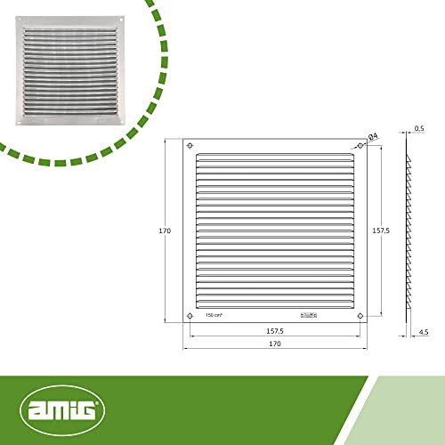 Grille de ventilation Amig lot de 4 grille d'aération pour meuble - 6