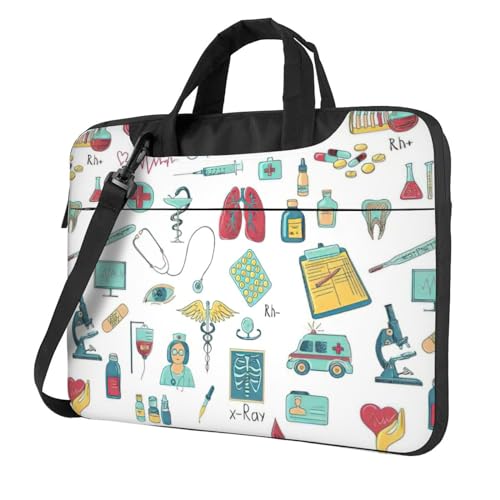 abstraction biology chemistry4 Print Large Capacity Portable Crossbody Cute Laptop Bag For Women Men, 13 14 15.6 in