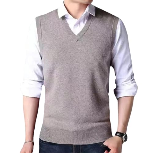 Dcvmvmn Men's Knit Sweater Vest Casual V-Neck Warm Sweater Tank Top Classic Solid Color Business Pullovers Vests