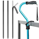 Vive Bendable Cane Holder 4 Pack - Flexible Walking Stick Stand for Table - Fixation Grabber Hook Attaches on Walker, Rollator, Mobility Scooter, Wheelchair-Accessory to Hang & Hold Items Within Reach