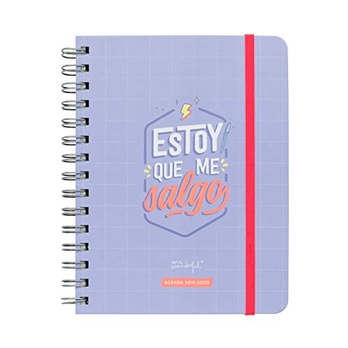 Mr. Wonderful Agenda Rotu 2019/2020  'Estoy que Me Salgo' - 160 Páginas, Morado, vista semanal