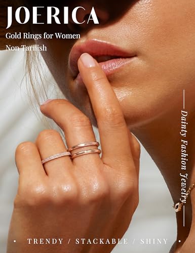 Image of JOERICA 3Pcs 2mm Stainless Steel Women's Stackable Eternity Ring Band Engagement Ring Set 4-9
