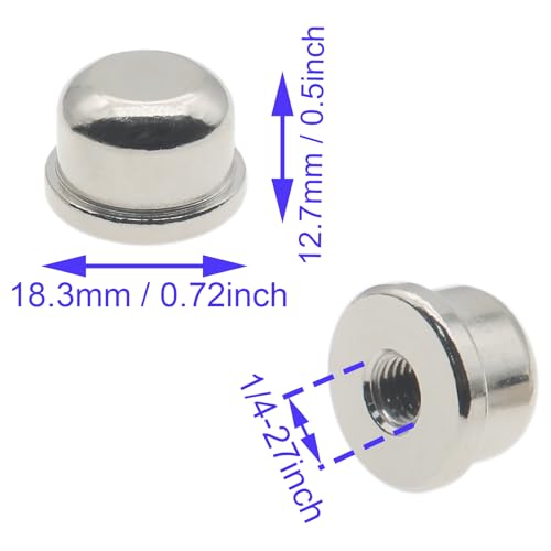 Image of 2 Pcs Solid Lamp Finials Caps 1 /4-27 Lamp Finial Knob Lamp Accessories Tapped of Tops for Lamp Shade Holder Harp (Silver)