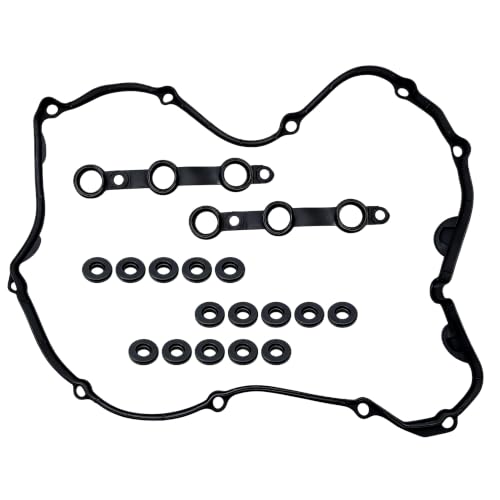 Image of HiSport Valve Cover Gasket Set - Compatible with BMW 325Ci 325i 325xi 330Ci 330i 330xi 525i 530i X3 X5 Z4 2.5L 3.0L 2002-2006 - Replace 11121437395 11120030496 11129070990