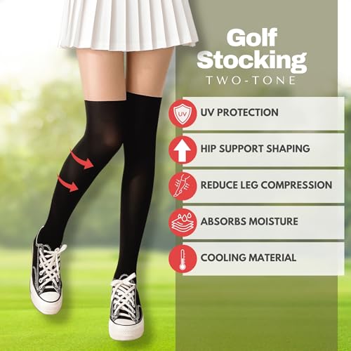Golf Two-Tone Over-Knee-High Stockings Pantyhose Tights UV Protection4