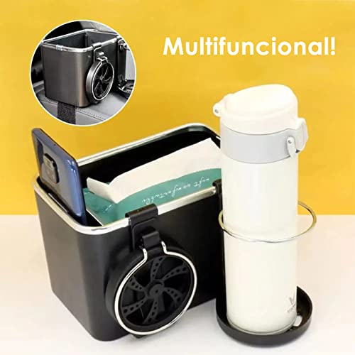 Organizador Porta Objetos Para Carro Veículos Bolso Com Porta Copos Retrátil Porta Trecos Preto