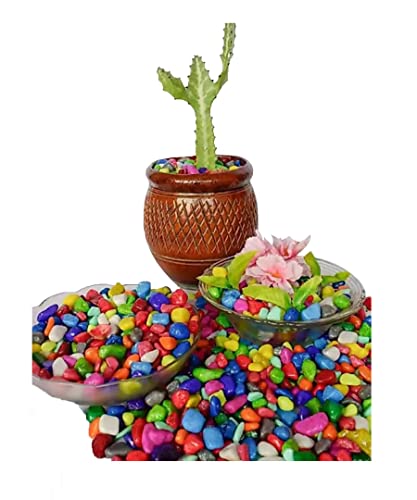 Vyonald Trading Multi Color Crystal Marble Stone Pebbles for Vase Fillers Outdoor/Garden Decoration