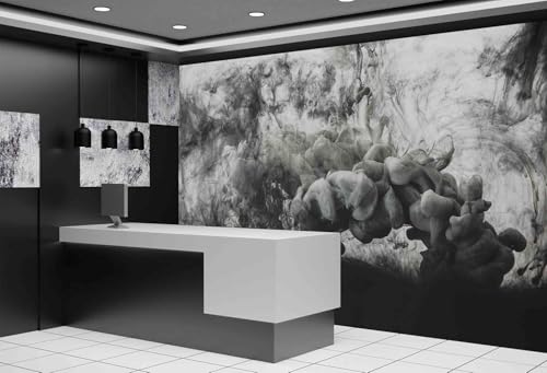 Tzxztt Negro Humo Papel Pintado 3D Póster Restaurante Dormitorio Salón Sofá TV Pared Decorativa-400cm×280cm
