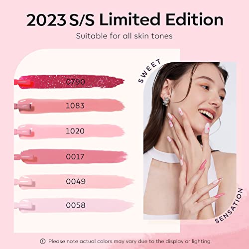 Image of DUDUSTRONG Bolt Bee Gel Glossy Finish Nail Polish Kit Gel Nail Polish Set, 6 Colors Nude Pink Gel Polish Set Romantic Baby Nail Polish Gel (A1 Light Pink Set (03+133+134+70+104+100)), 90 Ml