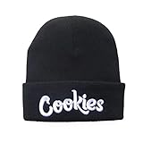 Cookies Beanie Stretch Knit Beanie Hat for Men Women Embroidery Beanie Winter Hat (B-1)
