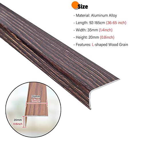 Strisce di transizione for pavimenti in metallo/Rifinitura for bordi for gradini a forma di L Strisce staccabili e incollabili, Cappucci for scale larghi 35 mm(C,Length 122cm (48in))